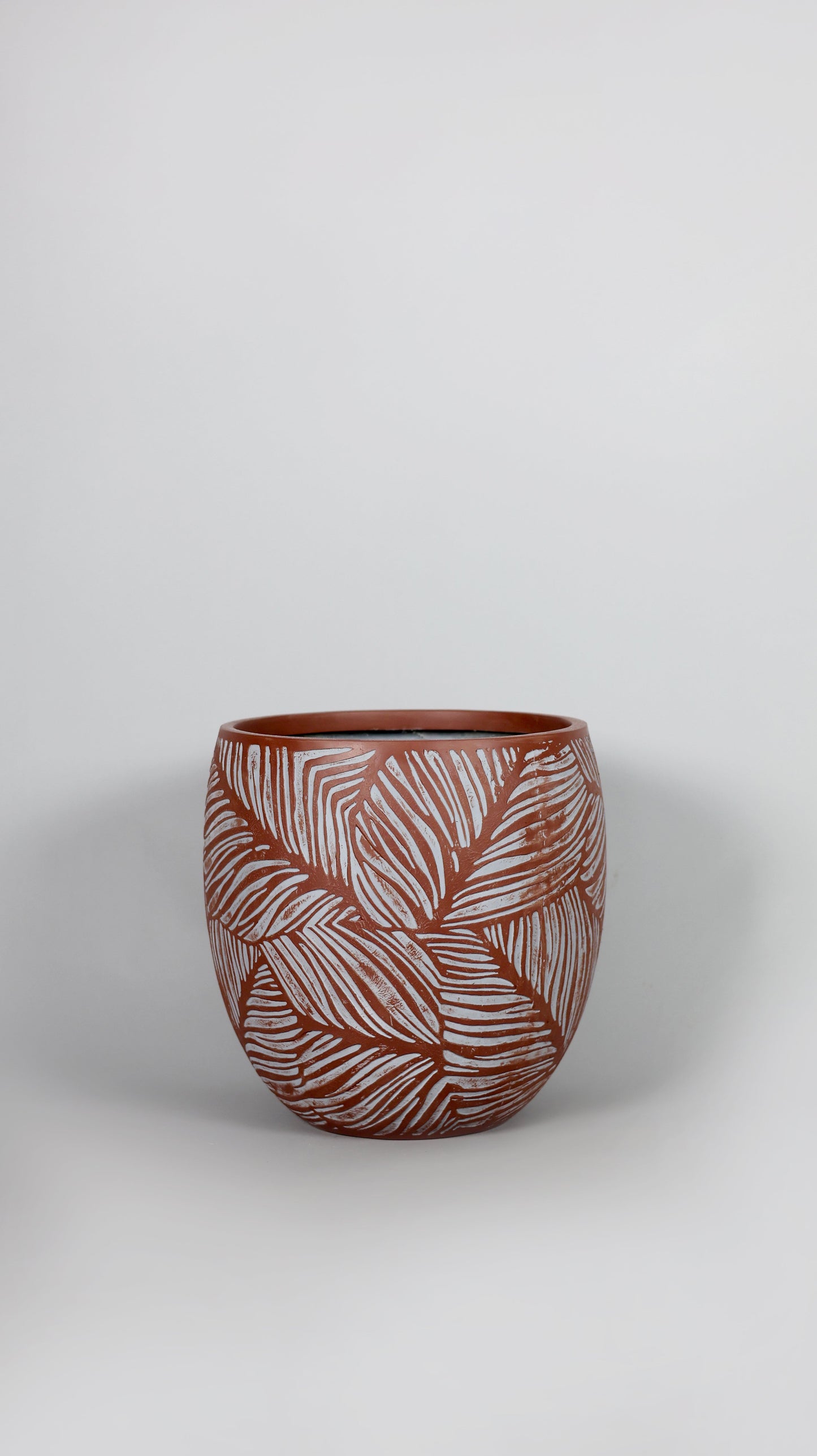 Leaf Terracotta Fiberglass Premium Indoor Outdoor Pot