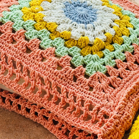 Ethnic Queen Handknitted Crochet Handbag for Women – Floral Cotton Tote with Zipper & Lining