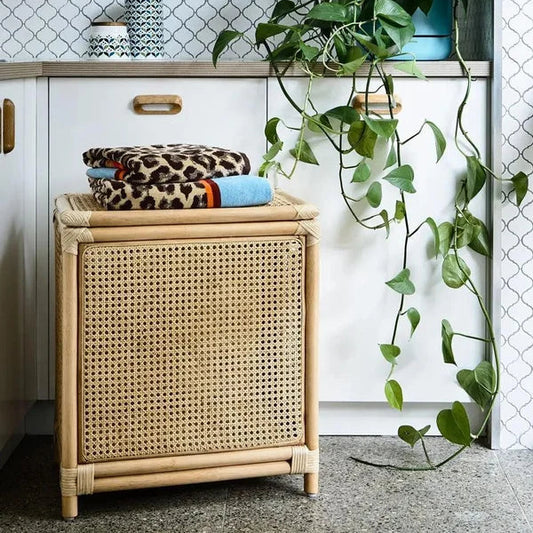Idhant Handwoven Rattan & Bamboo Laundry Basket