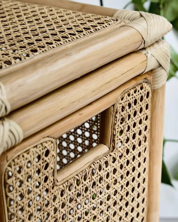 Idhant Handwoven Rattan & Bamboo Laundry Basket