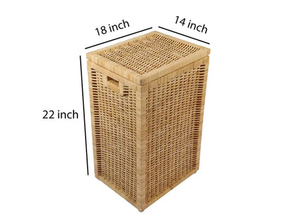 Inaya Handwoven Wicker Laundry Basket with Lid
