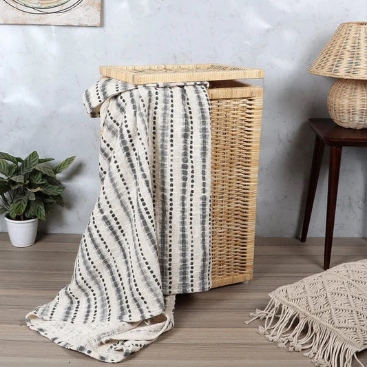 Inaya Handwoven Wicker Laundry Basket with Lid
