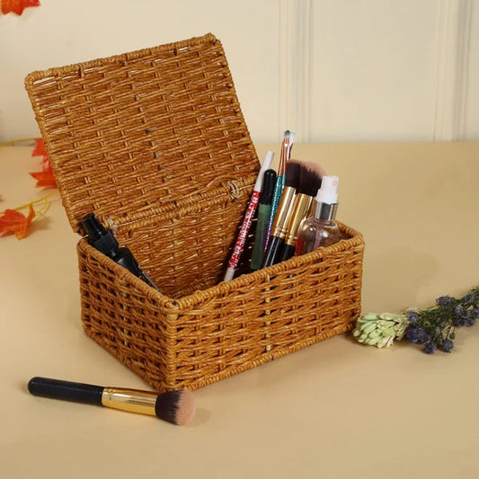 Ira Handwoven Kauna Grass Storage Basket with Lid