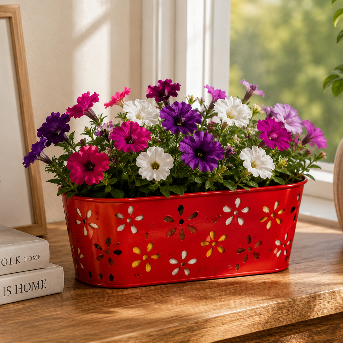 Iron Oval Pot – Decorative Multicolor Planter