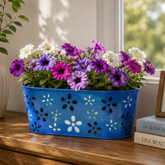 Iron Oval Pot – Decorative Multicolor Planter