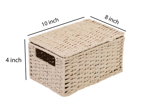 Ishani Handwoven Kauna Grass Storage Basket with Lid