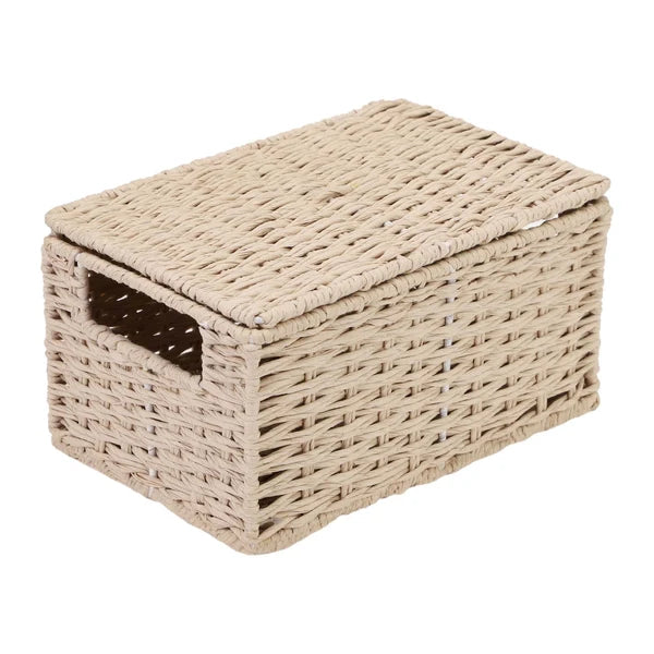 Ishani Handwoven Kauna Grass Storage Basket with Lid