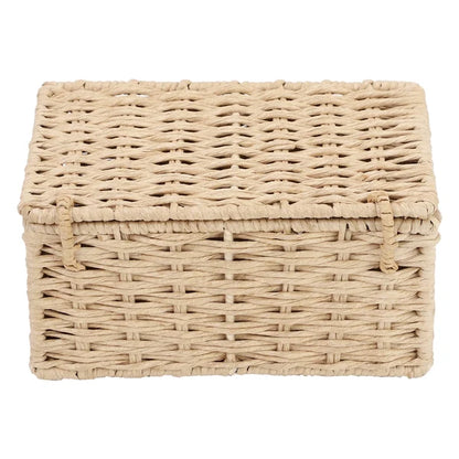 Ishani Handwoven Kauna Grass Storage Basket with Lid