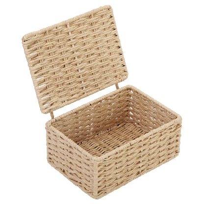 Ishani Handwoven Kauna Grass Storage Basket with Lid