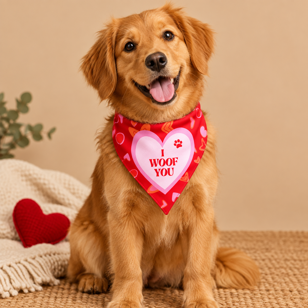 Pet Dog Bandana I woof you