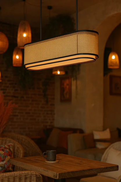 Jemma Handcrafted Cane Linear Chandelier