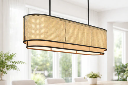 Jemma Handcrafted Cane Linear Chandelier
