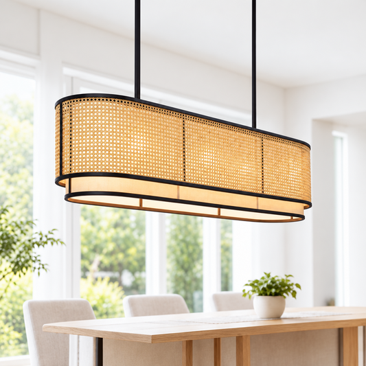 Jemma Handcrafted Cane Linear Chandelier
