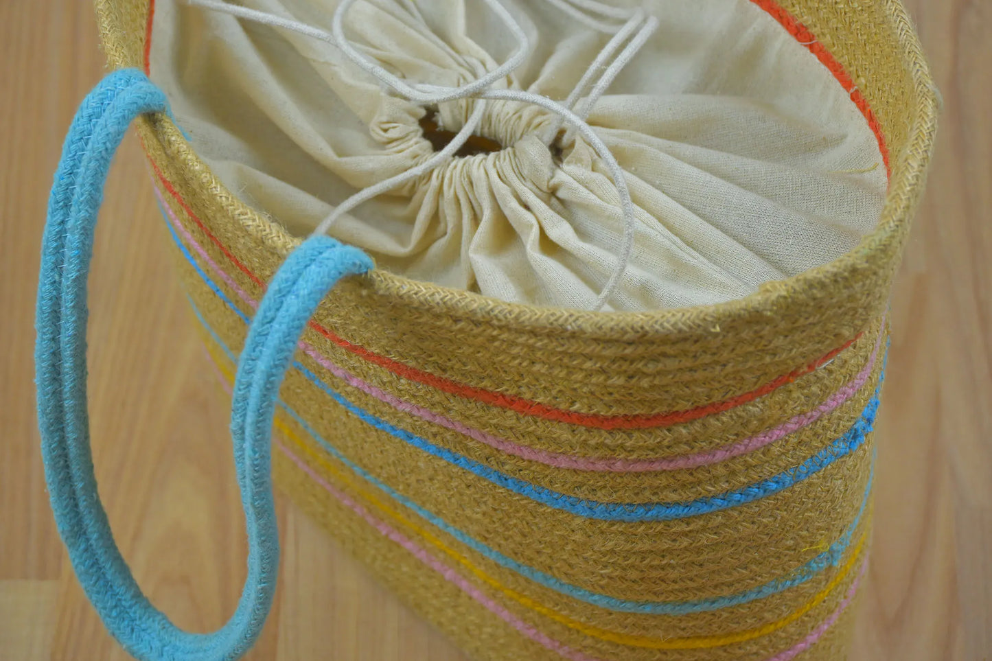 Rainbow Handcrafted Jute Shoulder Tote Bag – Vibrant Eco-Friendly Everyday Carry