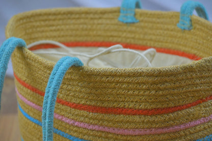 Rainbow Handcrafted Jute Shoulder Tote Bag – Vibrant Eco-Friendly Everyday Carry