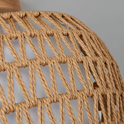 Terado Handcrafted Jute Flush Mount Ceiling Light