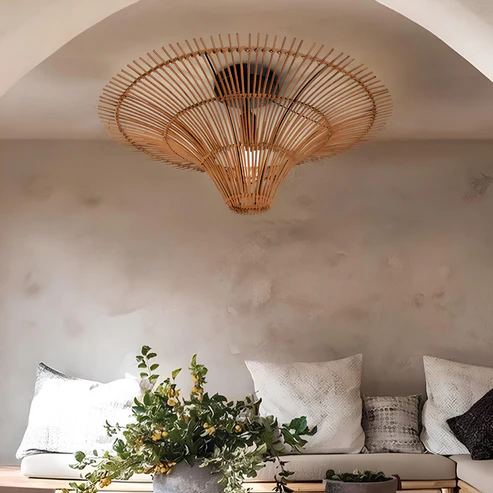 Verona Rustic Jute Rope Pendant Chandelier | Coastal Woven Ceiling Light