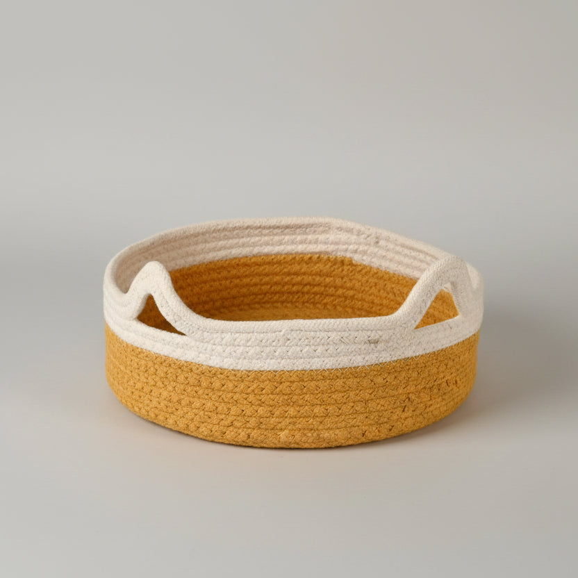 Jute Storage Basket with Compact Loops