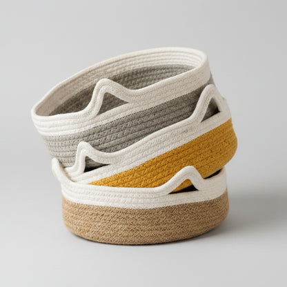 Jute Storage Basket with Compact Loops