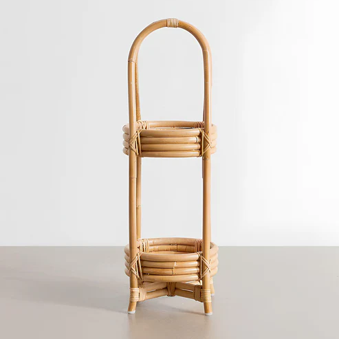 Kaia Handcrafted Rattan Planter with Tripod Stand