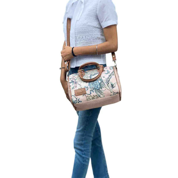 Kilim Inspired Canvas Handbag for Women