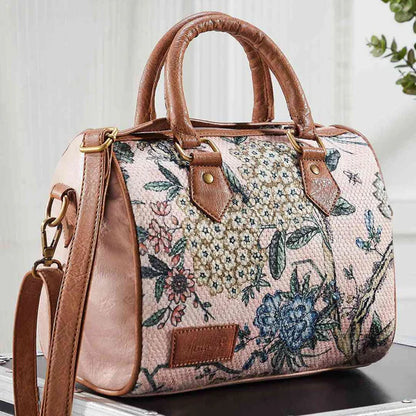 Kilim Inspired Canvas Handbag for Women