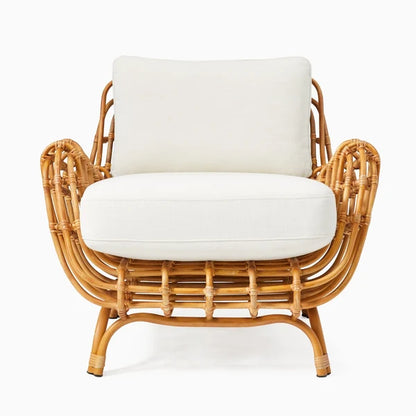 Kimaya Handcrafted Cane & Rattan Lounge Chair