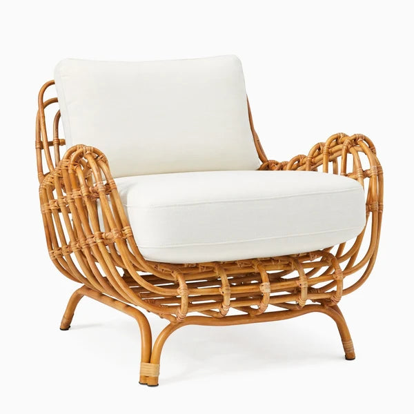Kimaya Handcrafted Cane & Rattan Lounge Chair