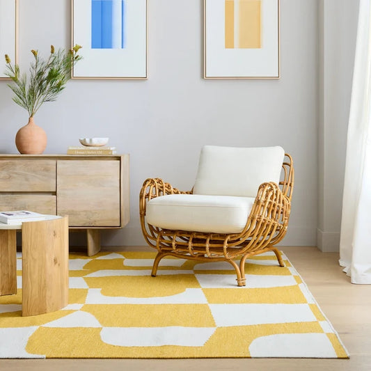 Kimaya Handcrafted Cane & Rattan Lounge Chair
