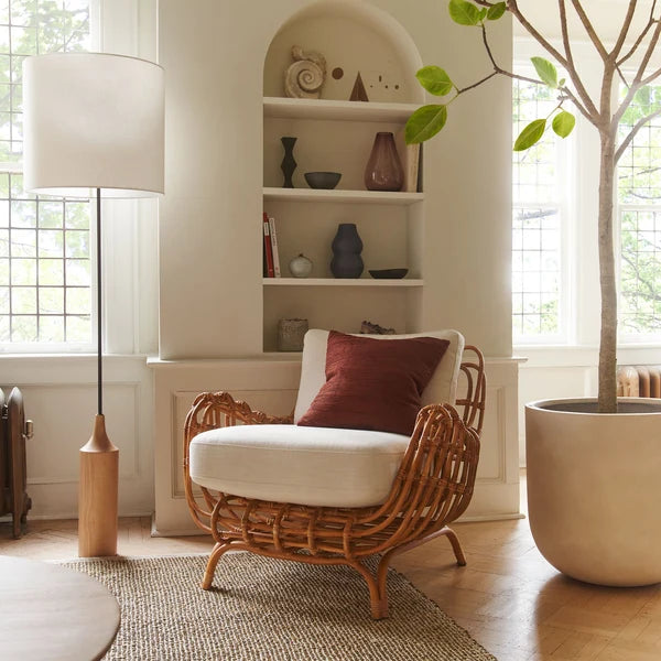 Kimaya Handcrafted Cane & Rattan Lounge Chair