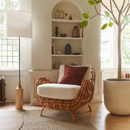Kimaya Handcrafted Cane & Rattan Lounge Chair