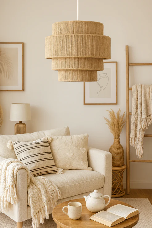 Lasya Handcrafted Four-Tier Jute Chandelier