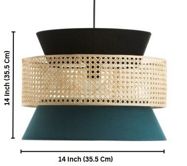 Tiered Bamboo Pendant Light – Modern Japanese-Inspired Lighting for Elegant Spaces 14″x14″