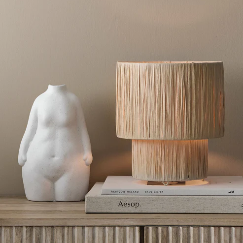 Tanya Handcrafted Grass Fringe Table Lamp