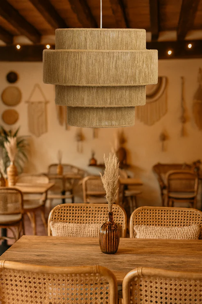 Lasya Handcrafted Four-Tier Jute Chandelier