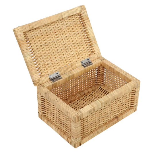 Leela Handwoven Kauna Grass Storage Basket with Lid