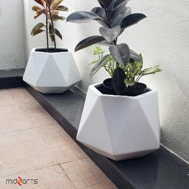 YUVA FRP Planter – 3D Geometric Design for Modern Spaces
