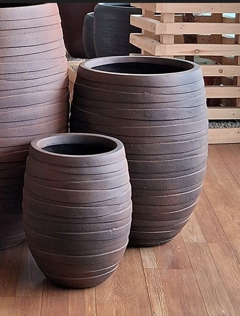 SOUL FRP Planter – Horizontal Ribbed Texture for Modern & Outdoor Spaces
