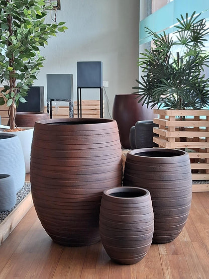 SOUL FRP Planter – Horizontal Ribbed Texture for Modern & Outdoor Spaces