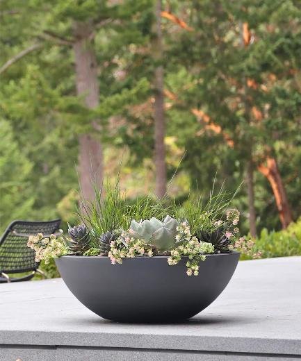 VISTARA Modern Oval Planter – Stylish Round Low Bowl FRP Planter for Homes