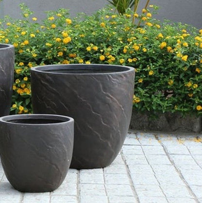 APRILIA Round FRP Planter – Elegant Textured Premium Design
