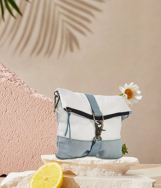 Artaflora – Women’s and Girls Finley Canvas Bag Recycled Sling Bag (Ocean) (Blue)