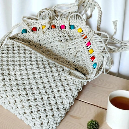 Handcrafted Cotton Crochet & Macramé Sling Bag