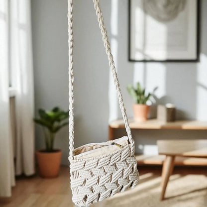 Handcrafted Cotton Crochet & Macramé Sling Bag