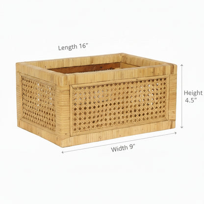 Madhuri Handwoven Cane Webbing Storage Basket