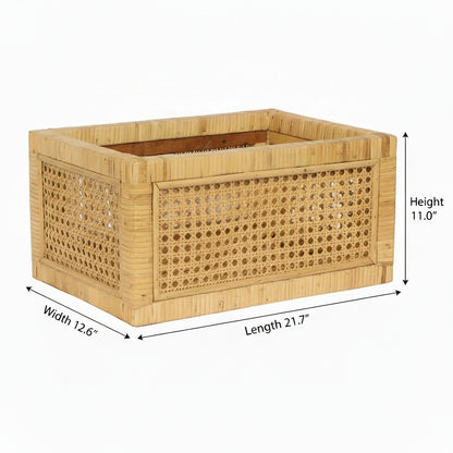 Pallavi Handwoven Cane Webbing Storage Basket