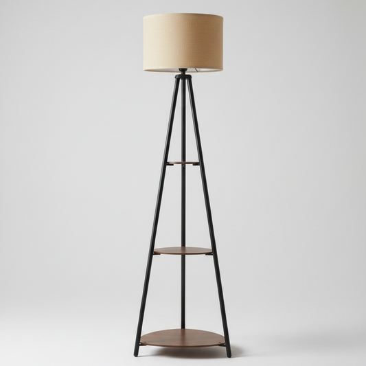 Maisha Handcrafted Mango Wood Floor Lamp