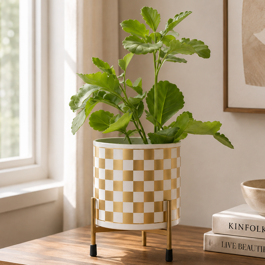 Metal Planter with Tripod Stand