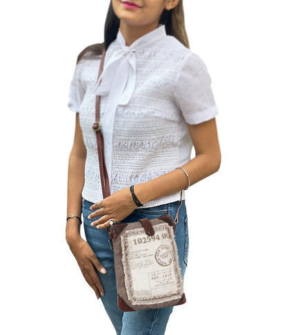 Artaflora – 100% Cotton Canvas Small Sling Crossbody Bag with Stylish Design for Women