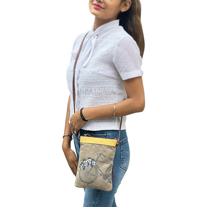 Artaflora – 100% Cotton Canvas Small Sling Crossbody Bag with Stylish Design for Women
